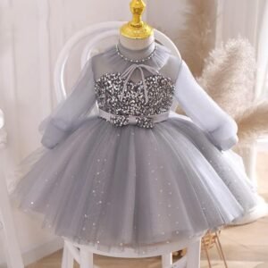 Spring New Fashionable Children’s Birthday Princess Dress Sequined Kids Wedding Party Wear Dress For Baby Girl Dress